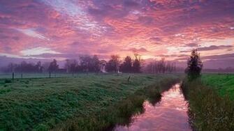 Cold Morning Pink Sky Desktop Pc And Mac Wallpaper