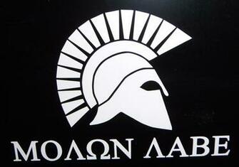 White Molon Labe Decal On Black