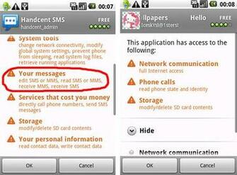 Of Android App Permissions Text Messaging Versus Wallpaper