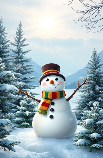 Winter Snowman Wallpaper