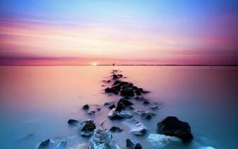 Wallpaper Pastel Sunset Beach