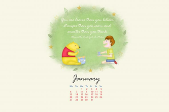 January Background Screensaver Calendar