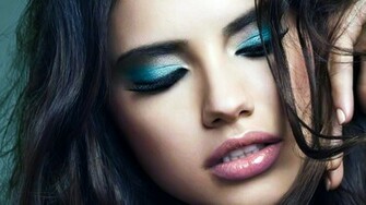Adriana Lima Brunette Close Up Face Girl Lips Make