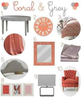 Coral And Gray Bedroom Peach Grey Bedrooms Multidao