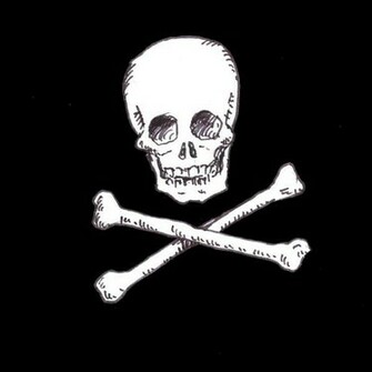 Black Background White Skull Print By Icon For Mungindi Trading Cards