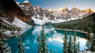 Alberta Canada Wallpaper Winter Moraine Lake