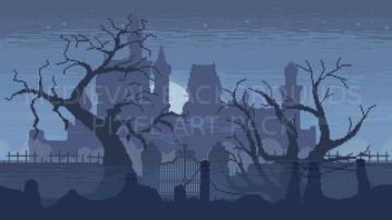 2d Pixel Art Background Sky Cloud Game
