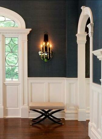 Crisp Navy Grasscloth Wallpaper David Scott Interiors Followpics