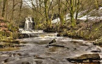 Waterfall Cascade Rocks Wallpaper