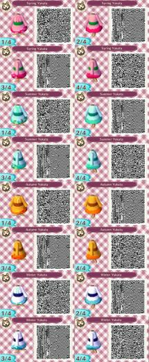 Acnl Seasonal Yukatas Qr Codes By Codez