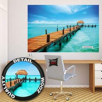 Jetty Into Paradise Wall Decoration Mural Beach Motiv Xxl