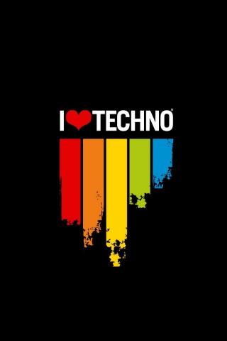I Love Techno iPhone Wallpaper