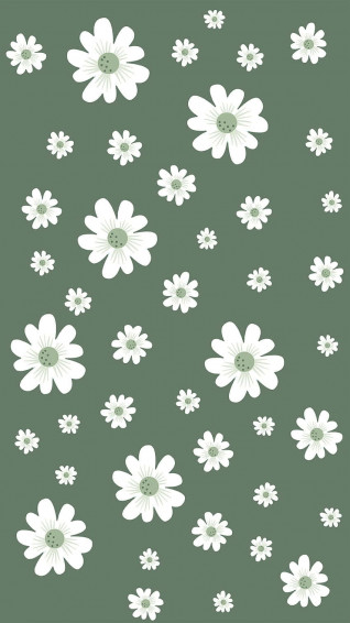 Sage Green Floral Aesthetic Wallpaper
