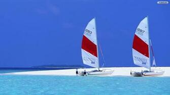 Maldives Sailboats Wallpaper