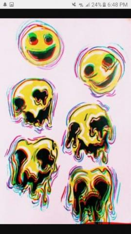Smiley Face Trippy Painting Psychadelic Art Drawings