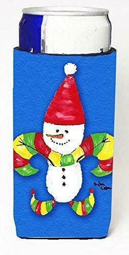 Christmas Snowman Fleur De Lis Michelob Ultra Koozies For Slim Cans