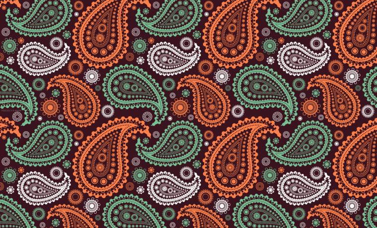 Paisley Design Background Wallpaper Blue Background