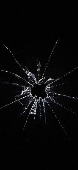Apple Logo Window Dark Broken iPhone Wallpaper