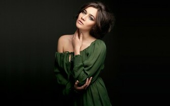 Girl Black Background