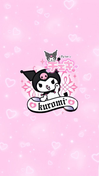 Kuromi Lock Screen In Hello Kitty iPhone Wallpaper