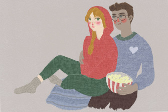 Cute Couple Cartoon Wallpaper