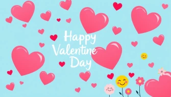 Blue Happy Valentines Day Wallpaper