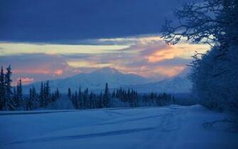 Hiver Magnifique Au Coucher Du Soleil Wallpaper