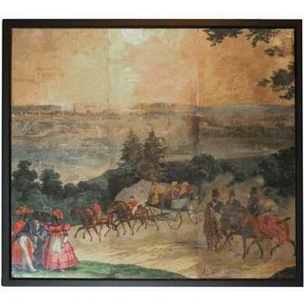 Rare Jean Zuber Et Cie Wallpaper Mural Of New York Bay 19th C
