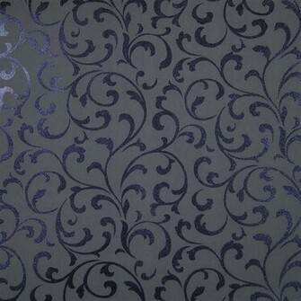 Dark Grey Reflective Purple Embossed Luxury Velvet Wallpaper 10m Roll