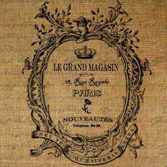 Burlap Digital Paris French Romantic Crown Antique Writing