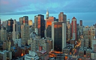 New York Evening Skyline Wallpaper Pixel City HD