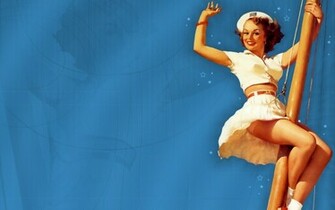 Sailor Vintage Pin Up Wallpaper