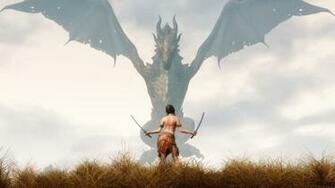 Wallpaper The Elder Scrolls V Skyrim Girl And Dragon
