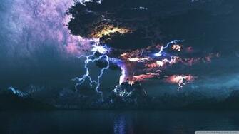 Eruption Lightning Wallpaper Volcano