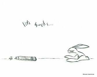 Life Sucks Bunny Wallpaper By Dead Jupiter