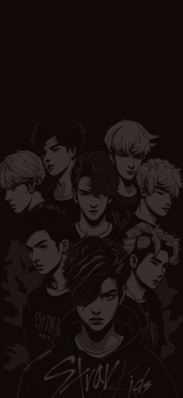 Stray Kids Black Wallpaper Phone Aesthetic Skz Ot8