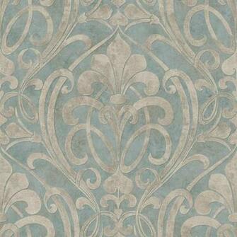 Blue Vir98265 Coco Damask Wallpaper Traditional