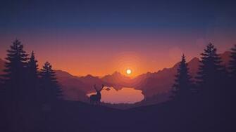 Flat Wallpaper Sunset National Park