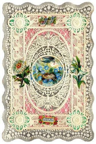 Antique Valentines Bunnies Birds And Butterflies The Graphics