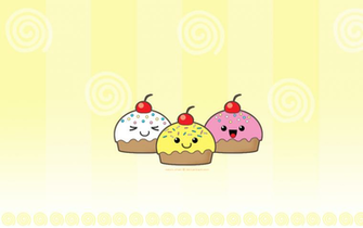 Cute Cartoon Cupcake Wallpaper