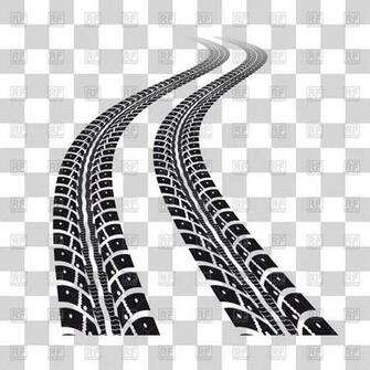 Tire Tracks On Checkered Background Vector Image Of Background