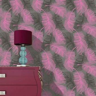 Coloroll Feathers Wallpaper In Can Pink M0924
