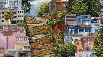 Wallpaper Lombard Street San Francisco California Art 4k