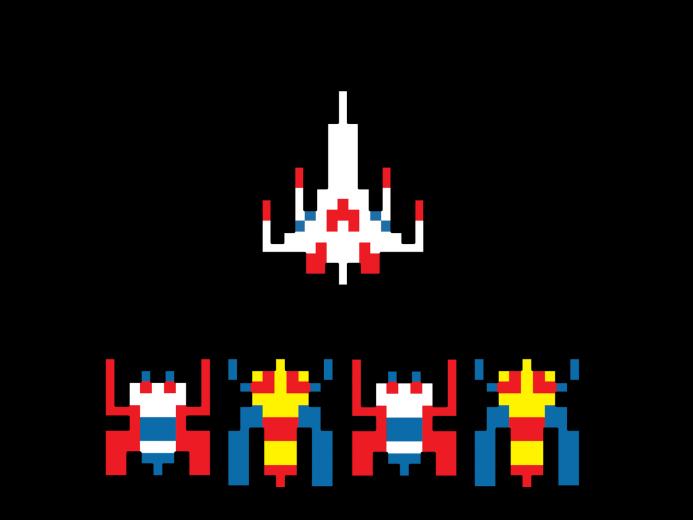 Galaga In Bit Retro Video Games Atari