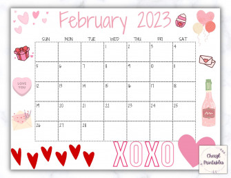 Editable February Calendar Printable Wall Kids Wallpaper
