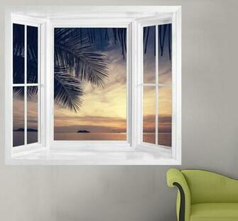 Illusion Window Frame Murals Instant Wallpaper Art