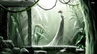 Geisha In The Rain Wallpaper