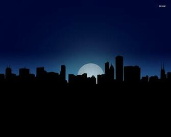 Chicago Skyline At Night Wallpaper Vector