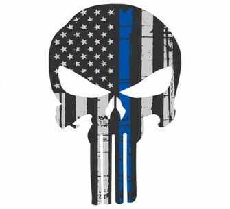 Thin Blue Line Tattered Punisher Powercall Emergency Sirens Window