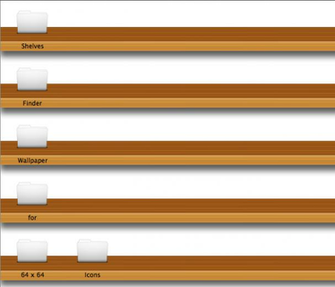 Five Vector Shelves On Brown Wallpaper Background Illustration